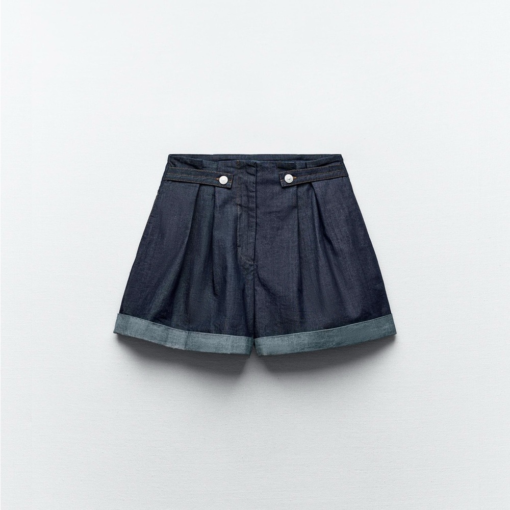 Zara Dark Blue Jean Shorts